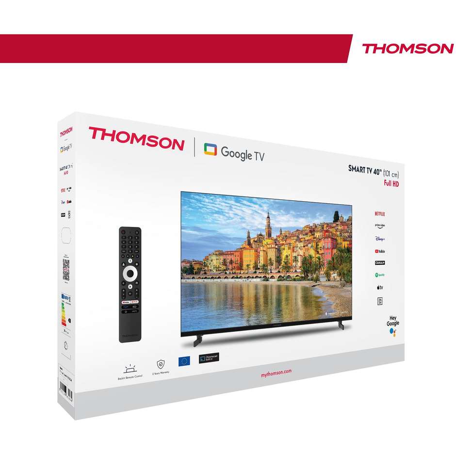 Thomson 40FG2S14 TV Led 40" Full HD Smart TV Wi-Fi Classe E Colore Nero