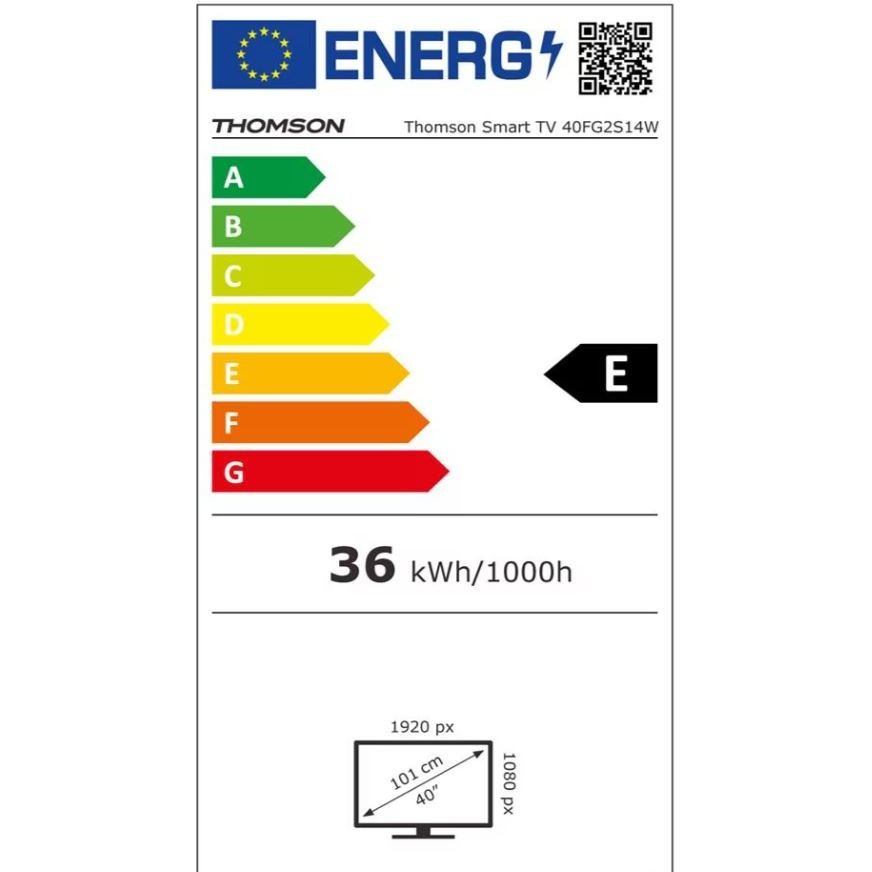 Thomson 40FG2S14 TV Led 40" Full HD Smart TV Wi-Fi Classe E Colore Nero