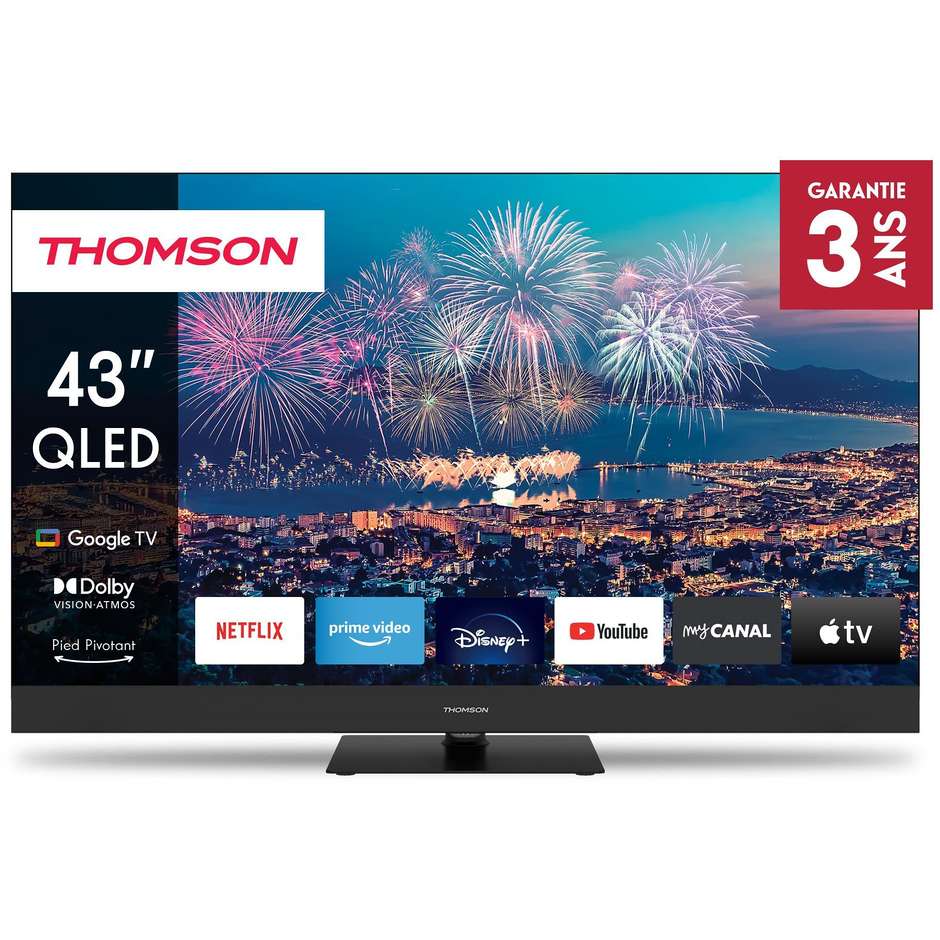 Thomson 43QG6C14 Smart TV 43" QLED 4K HDR10 Dolby Vision Google TV Nero