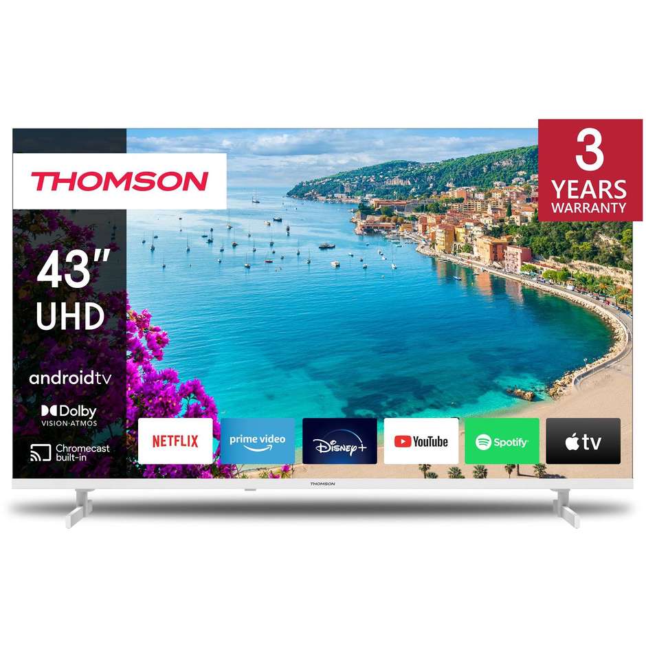 Thomson 43UA5S13W TV LED 43" 4K Ultra HD Smart TV Wi-Fi Classe F Colore Bianco