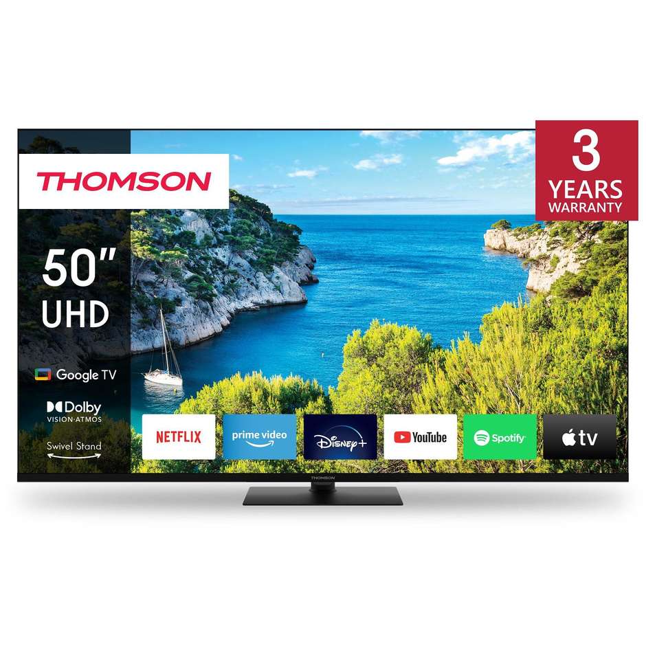 Thomson 43UG5C14 TV 43" 4K Ultra HD Google TV Smart TV Wi-Fi Classe F Colore Nero