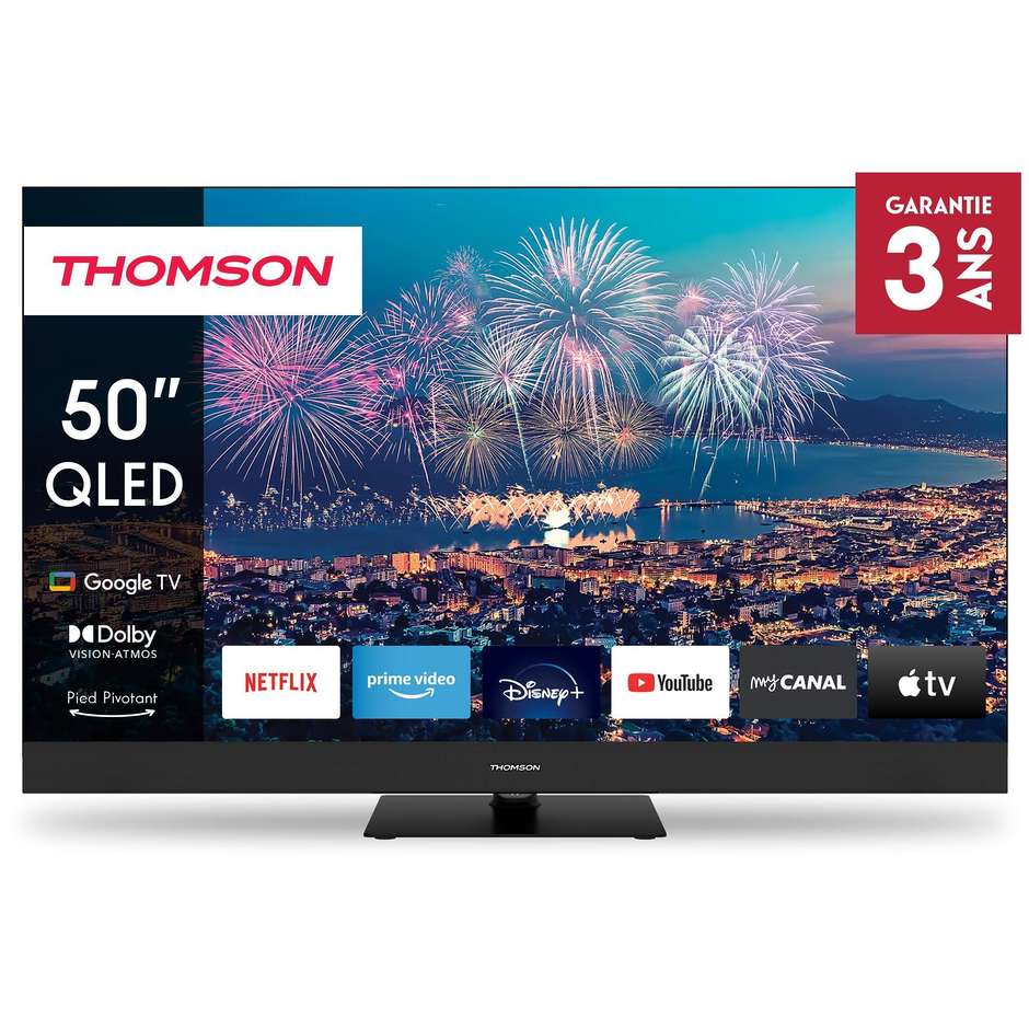 Thomson 50QG6C14 TV LED 50" 4K Ultra HD Smart TV Wi-Fi Classe F Colore Nero