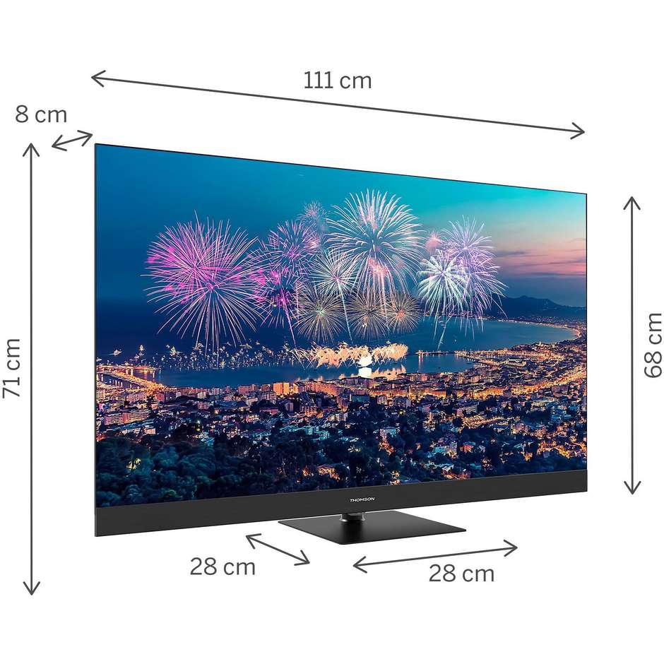 Thomson 50QG6C14 TV LED 50" 4K Ultra HD Smart TV Wi-Fi Classe F Colore Nero