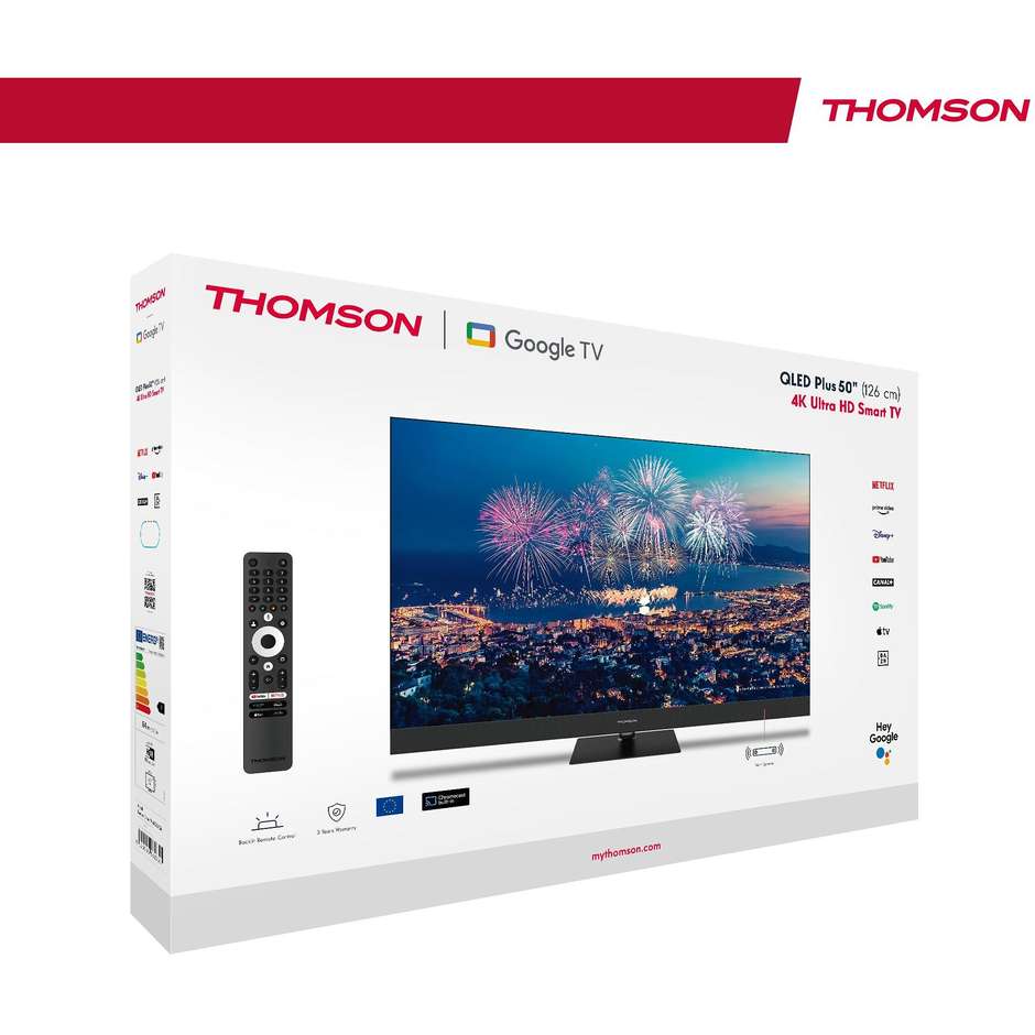 Thomson 50QG6C14 TV LED 50" 4K Ultra HD Smart TV Wi-Fi Classe F Colore Nero