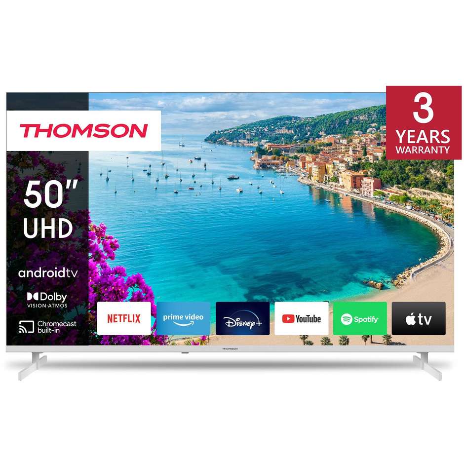 Thomson 50UA5S13W TV LED 50" 4K Ultra HD Smart TV Wi-Fi Classe E Colore Bianco