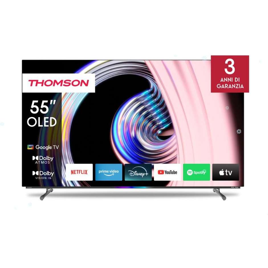 Thomson 55OG8S24 TV OLED 55" 4K Ultra HD Smart TV Wi-Fi Classe F Colore Nero