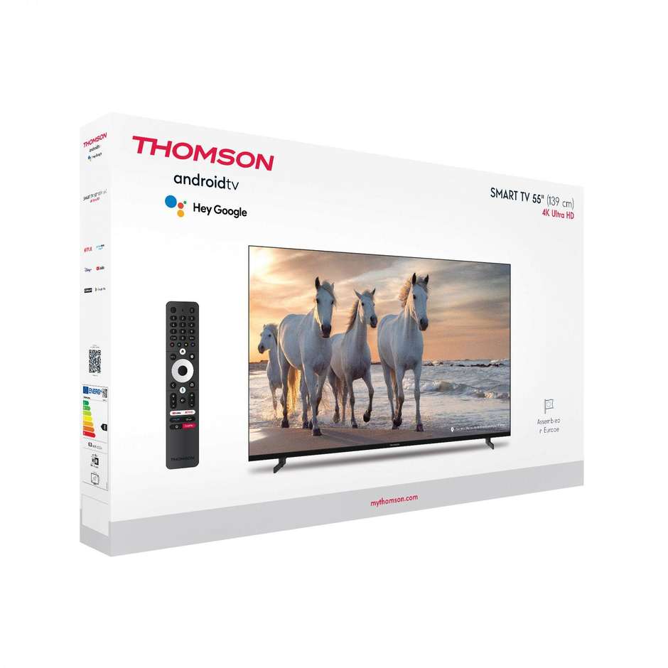 Thomson 55UA5S13 Tv LED Tv 55" 4K Ultra Hd Smart Tv Wi-Fi Classe E Colore Nero