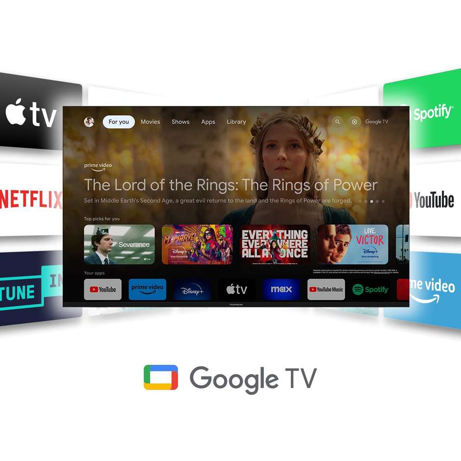 THOMSON 55UG4S14W Smart TV 55" LED 4K Ultra HD Google TV Colore White