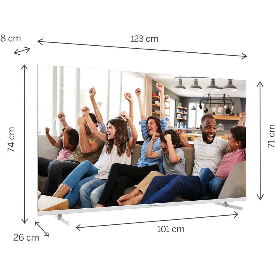 Thomson 55UG4S14W Smart TV LED 55" 4K Ultra HD Wi-Fi DVB-T2 Classe E Nero