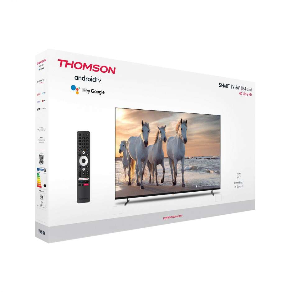 Thomson 65UA5S13 TV LED 65" 4K Ultra HD Smart TV Wi-Fi Classe F Colore Nero