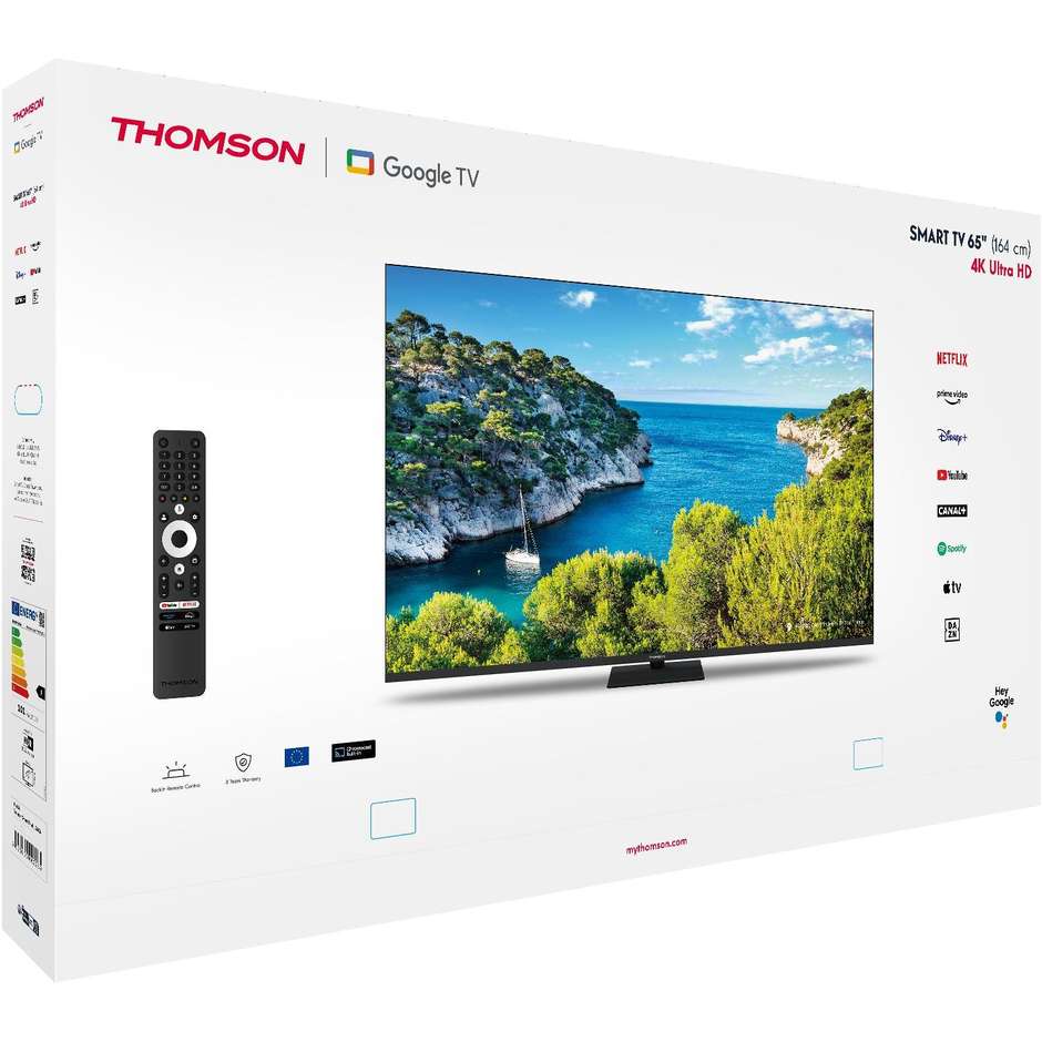 Thomson 65UG5C14 TV LED 65" 4K Ultra HD Smart TV Wi-Fi Classe F Colore Nero