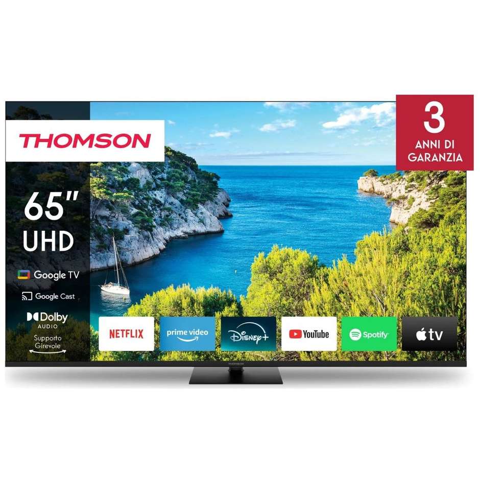 Thomson 65UG5C14 TV LED 65" 4K Ultra HD Smart TV Wi-Fi Classe F Colore Nero