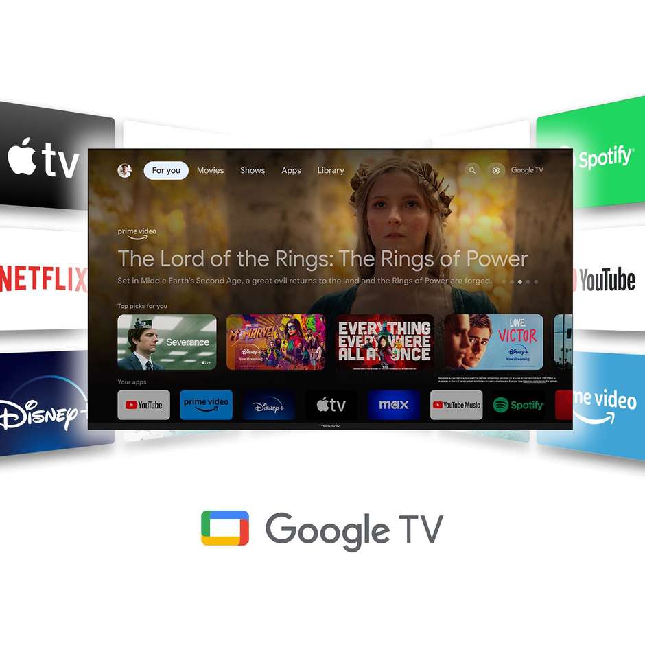 Thomson G63 55UG5C14 Smart TV 55" 4K Direct LED Google TV Dolby Vision Nero