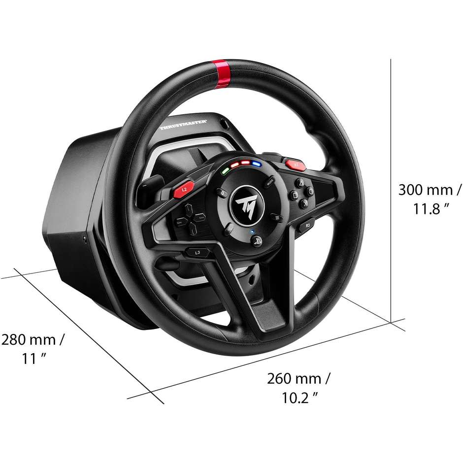 Thrustmaster T128 Volante da Corsa Force Feedback con Pedaliera Magnetica T-MP per PS5 PS4 e PC Nero 4160781