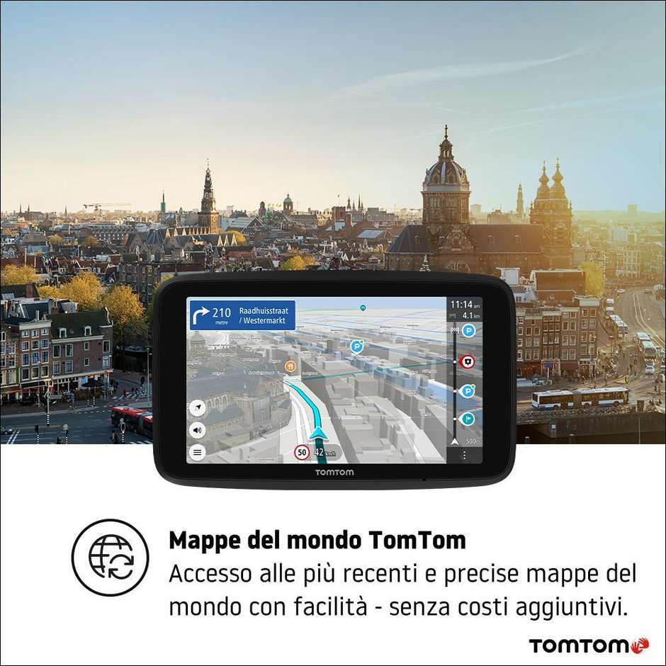 TomTom Go Discover Navigatore GPS 7'' HD Wi-Fi Memoria 32 Gb colore nero