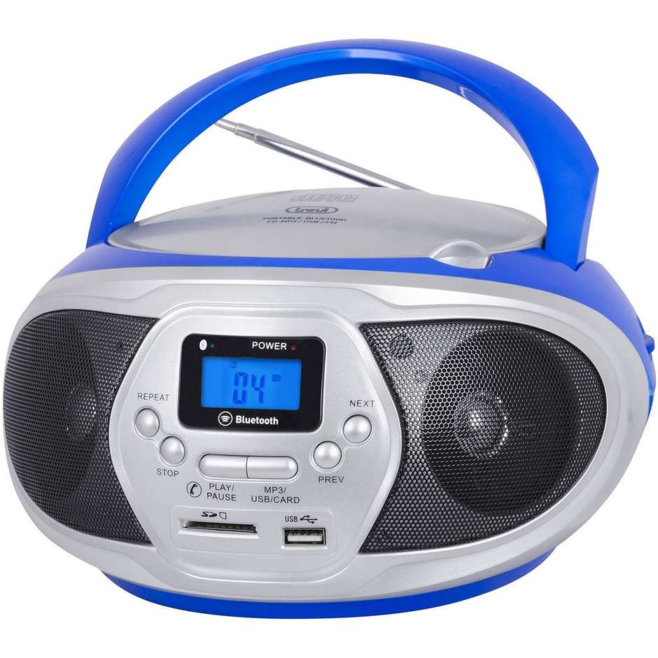 Trevi CMP 548 BT Stereo portatile Lettore CD/mp3 Radio FM USB Aux-in Bluetooth colore Blu
