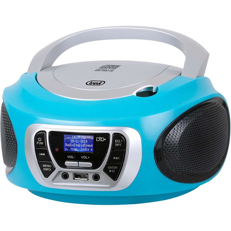 Trevi CMP510 Stereo portatile CD boombox Radio DAB / DAB+ con RDS colore turchese