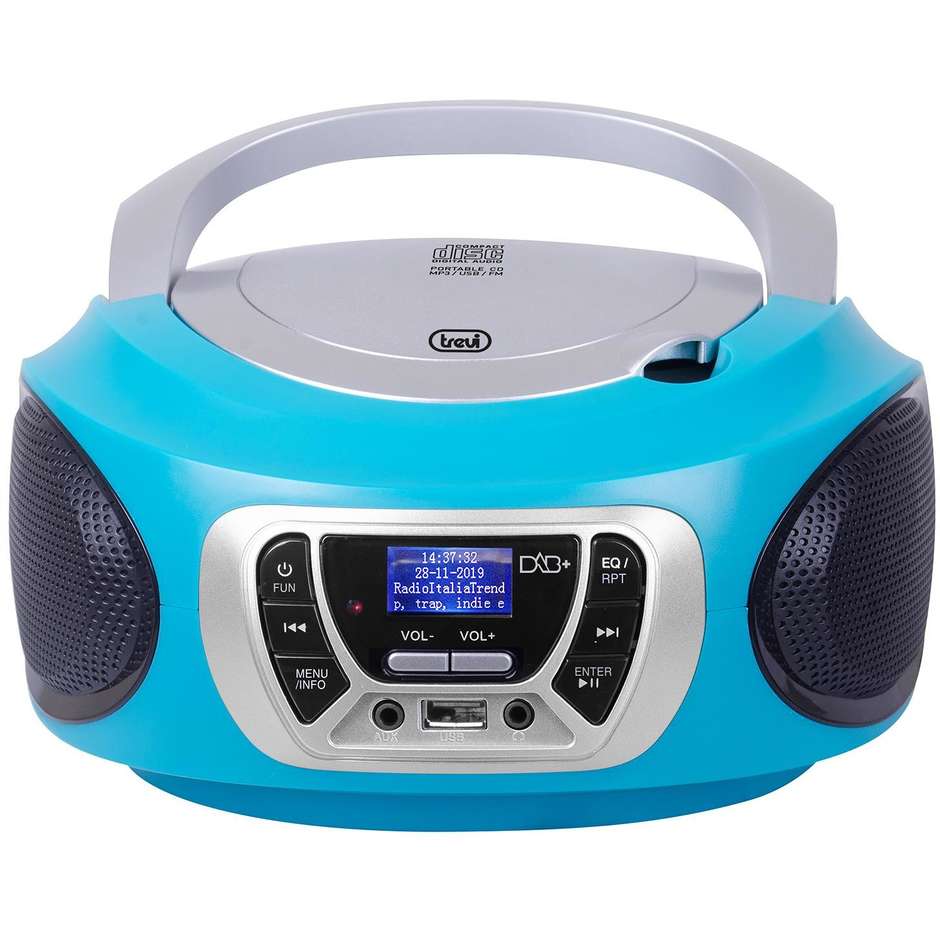 Trevi CMP510 Stereo portatile CD boombox Radio DAB / DAB+ con RDS colore turchese