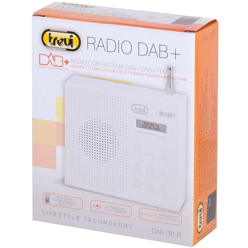 Trevi DAB 791 R radio digitale portatile DAB+ colore bianco