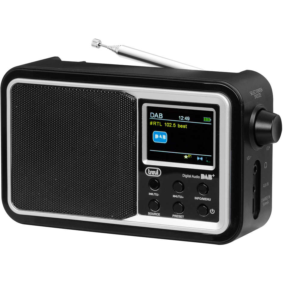 Trevi DAB7F96R Radio Portatile con ricevitore digitale FM/DAB colore nero