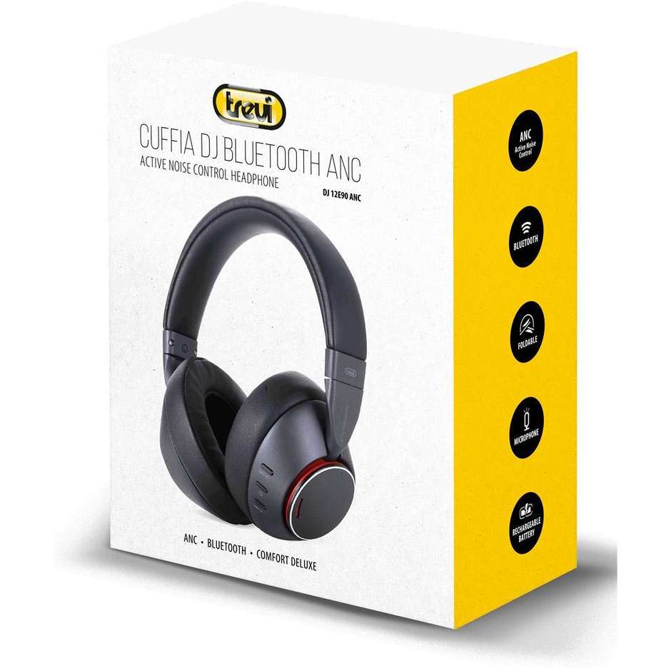 Trevi DJ 12E90 Cuffie Wireless Bluetooth ad Alta Risoluzione Nero
