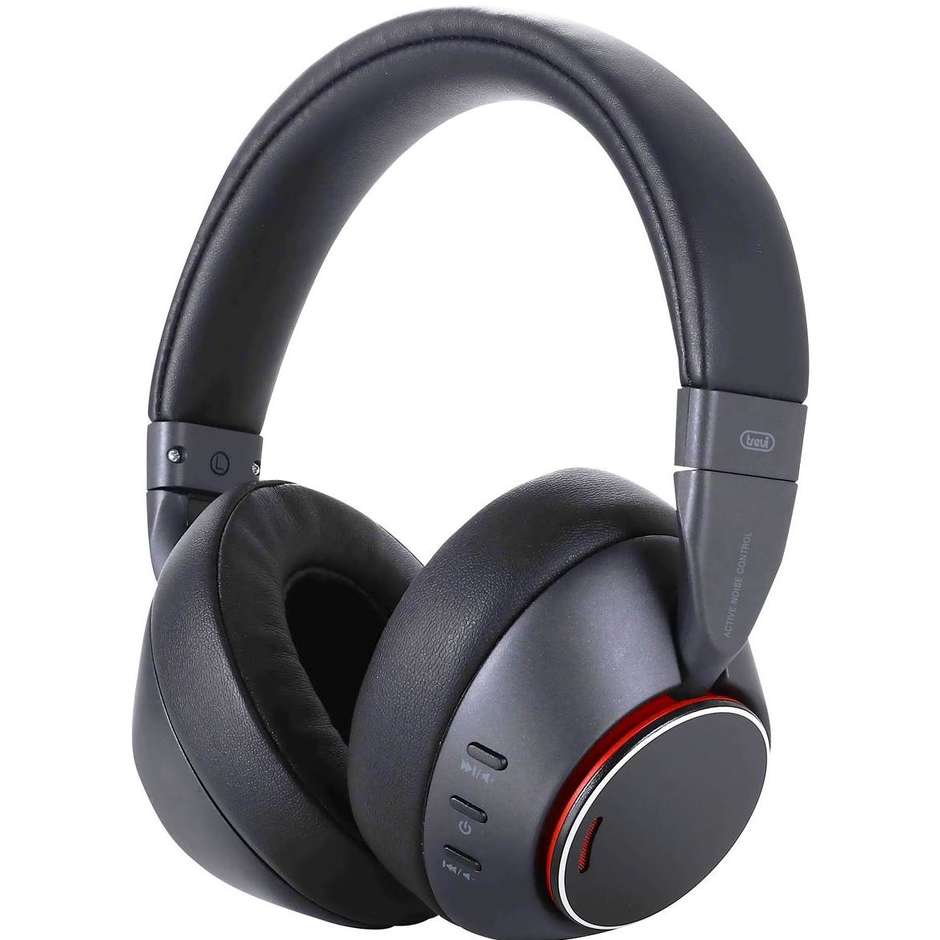 TREVI DJ 12E90 Cuffie Wireless Over-Ear con Cancellazione Attiva del Rumore ANC Colore Nero