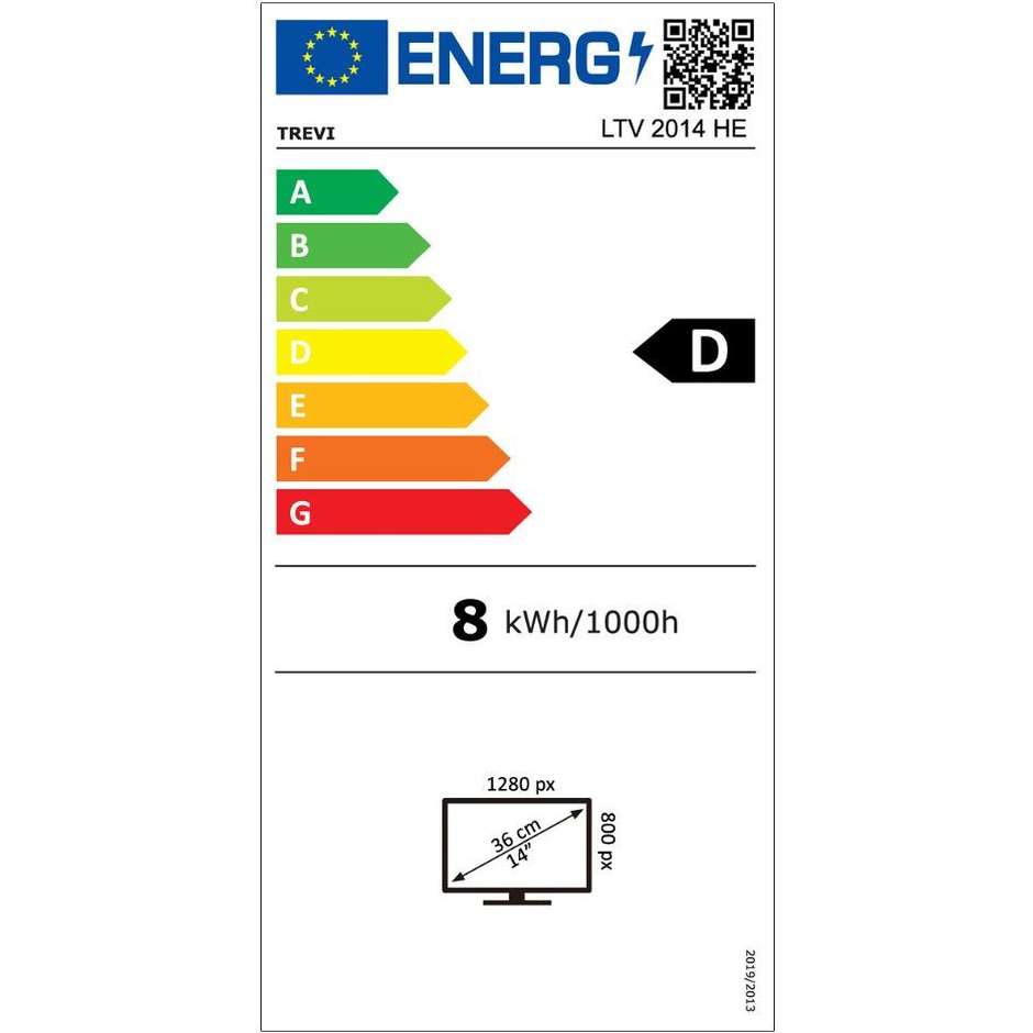 Trevi LTV2014HE TV Portatile LCD 14.1" HD Classe D Colore Nero