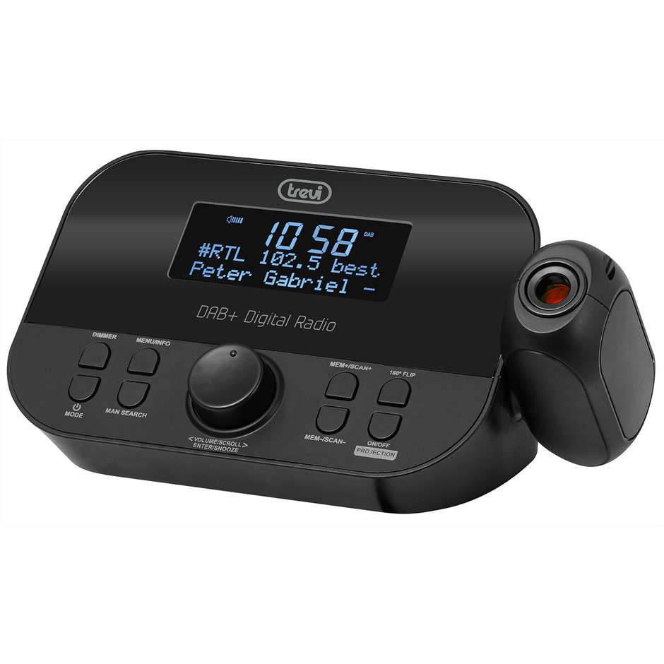 Trevi RC85D8DAB Radiosveglia DAB/DAB+ FM Display LCD Sveglia Nero