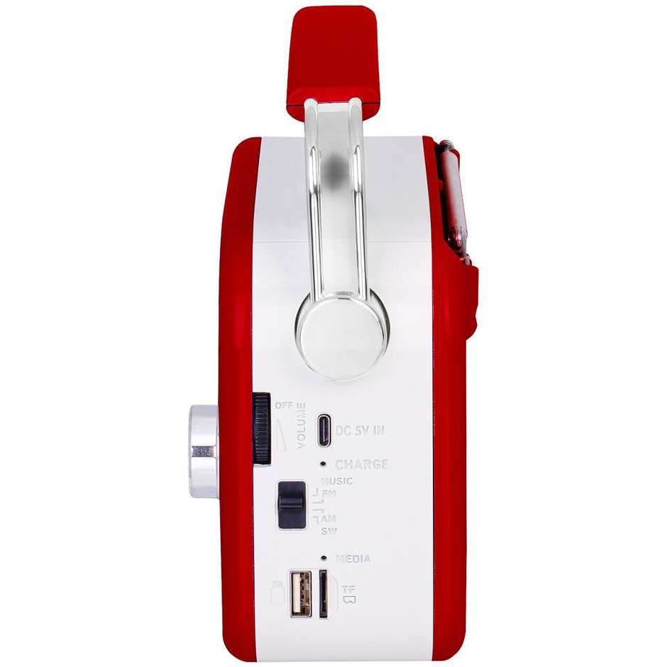 Trevi RDA70BR02 Radio Portatile Multibanda Wireless USB MicroSD Rossa
