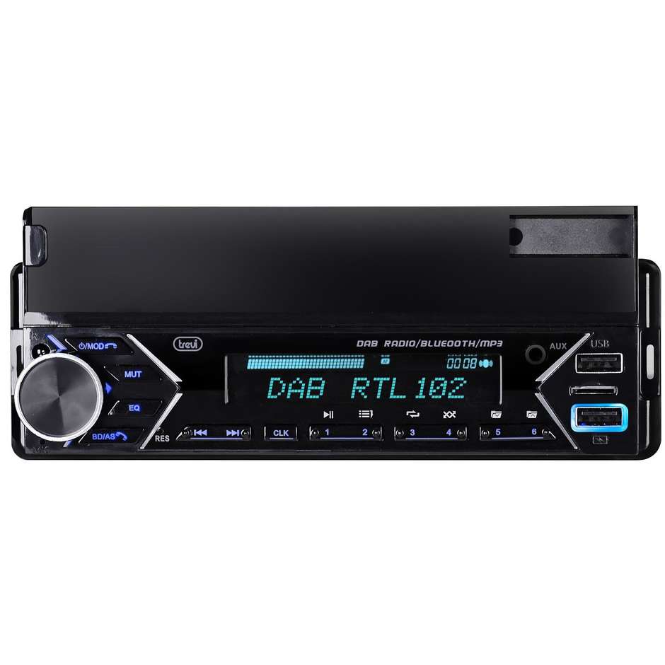 TREVI SCD5753DAB Autoradio Stereo Digitale 1 DIN con Bluetooth, USB e Vivavoce Colore Nero
