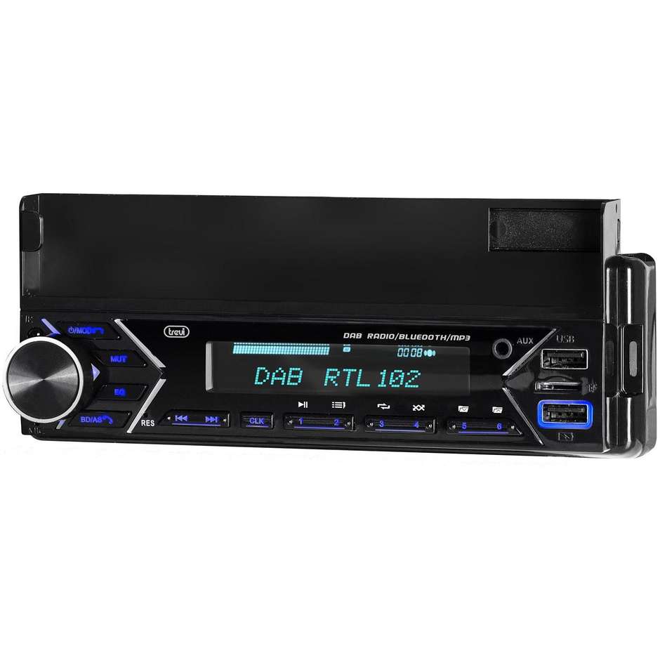 TREVI SCD5753DAB Autoradio Stereo Digitale 1 DIN con Bluetooth, USB e Vivavoce Colore Nero
