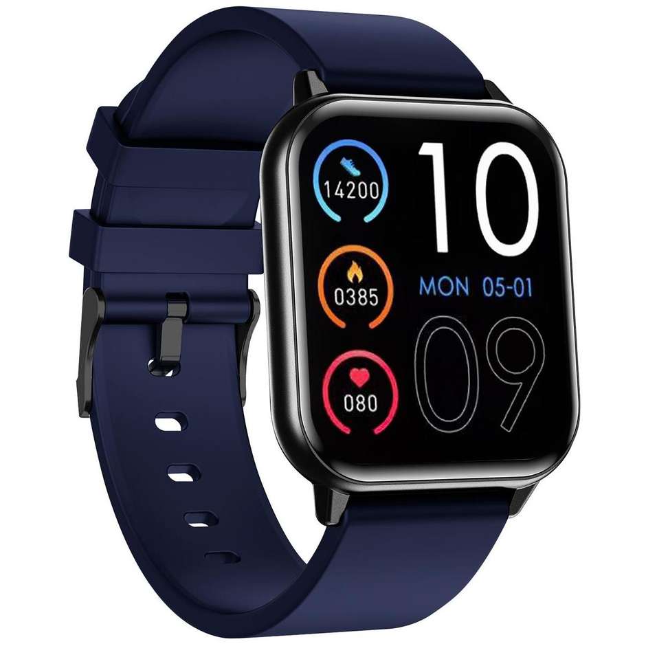 Trevi T-FIT 201 Smartwatch 1.85" Bluetooth Chiamate Vivavoce Colore Nero con Cinturino Blu