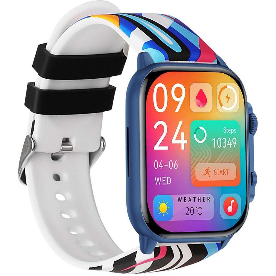 Trevi T-FIT 458 A Smartwatch 1.95" AMOLED Bluetooth Chiamate Vivavoce Colore Blu cinturino Multi