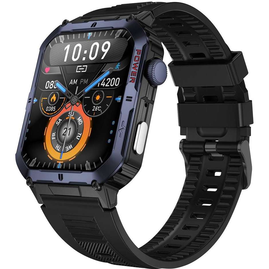 Trevi T-FIT 500 Smartwatch Curvo 3D 2.06" AMOLED Chiamate Bluetooth Assistente Vocale Colore Blu