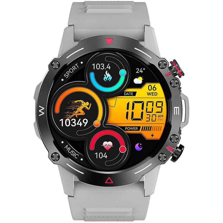 Trevi T-FIT 510 Smartwatch Circolare 1.43" AMOLED Cassa Metallo Chiamate Bluetooth Colore Grigio