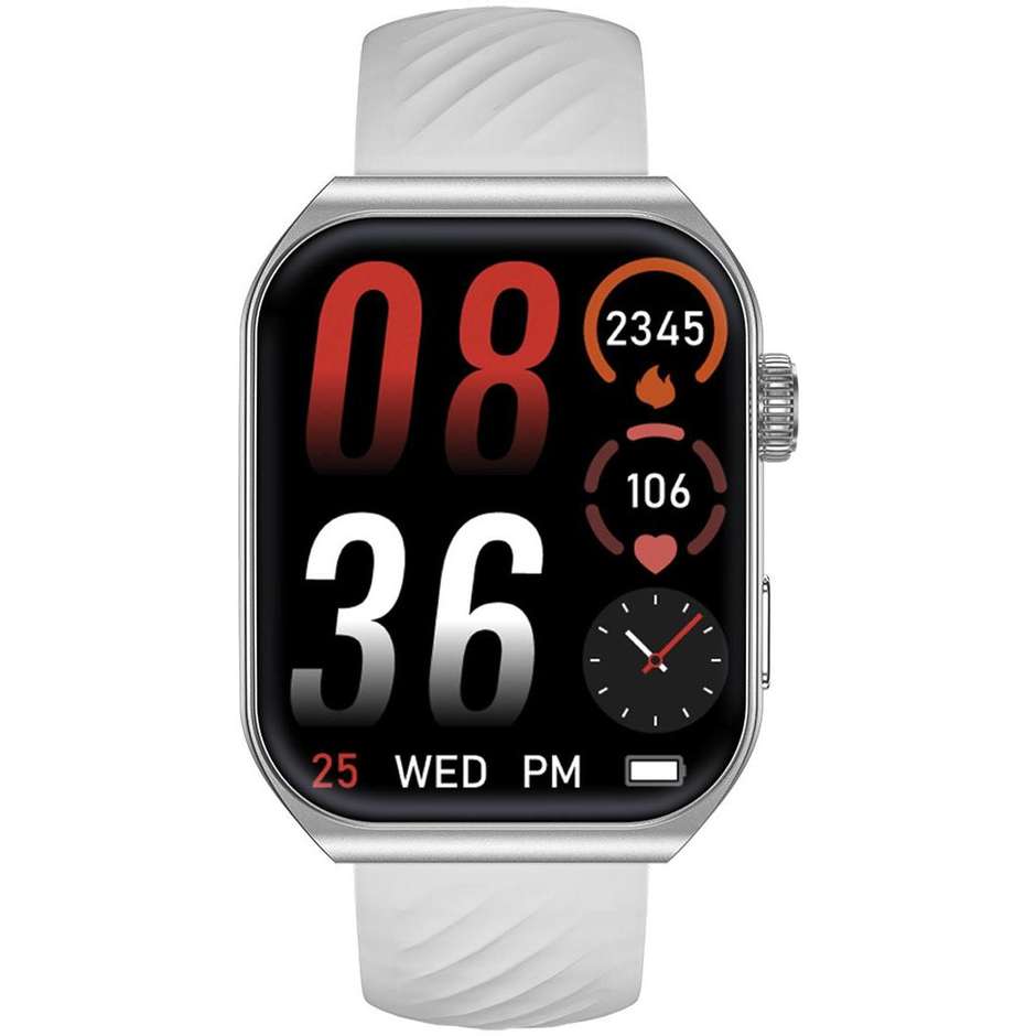 Trevi T-FIT400S Smartwatch 1.96" AMOLED Colore Argento con cinturino bianco