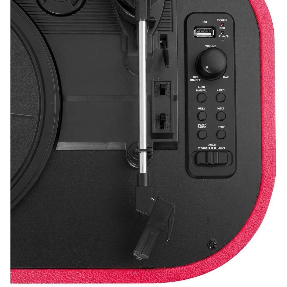 Trevi TT 1020 BT Sally giradischi portatibile Lettore file USB ingresso Aux-In colore Rosso