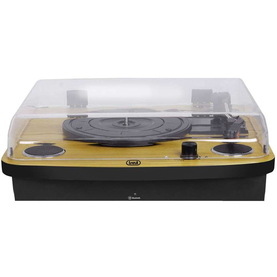 Trevi TT1022BT Giradischi in Legno Bluetooth 33/45/78 giri/min con Altoparlanti Integrati Nero