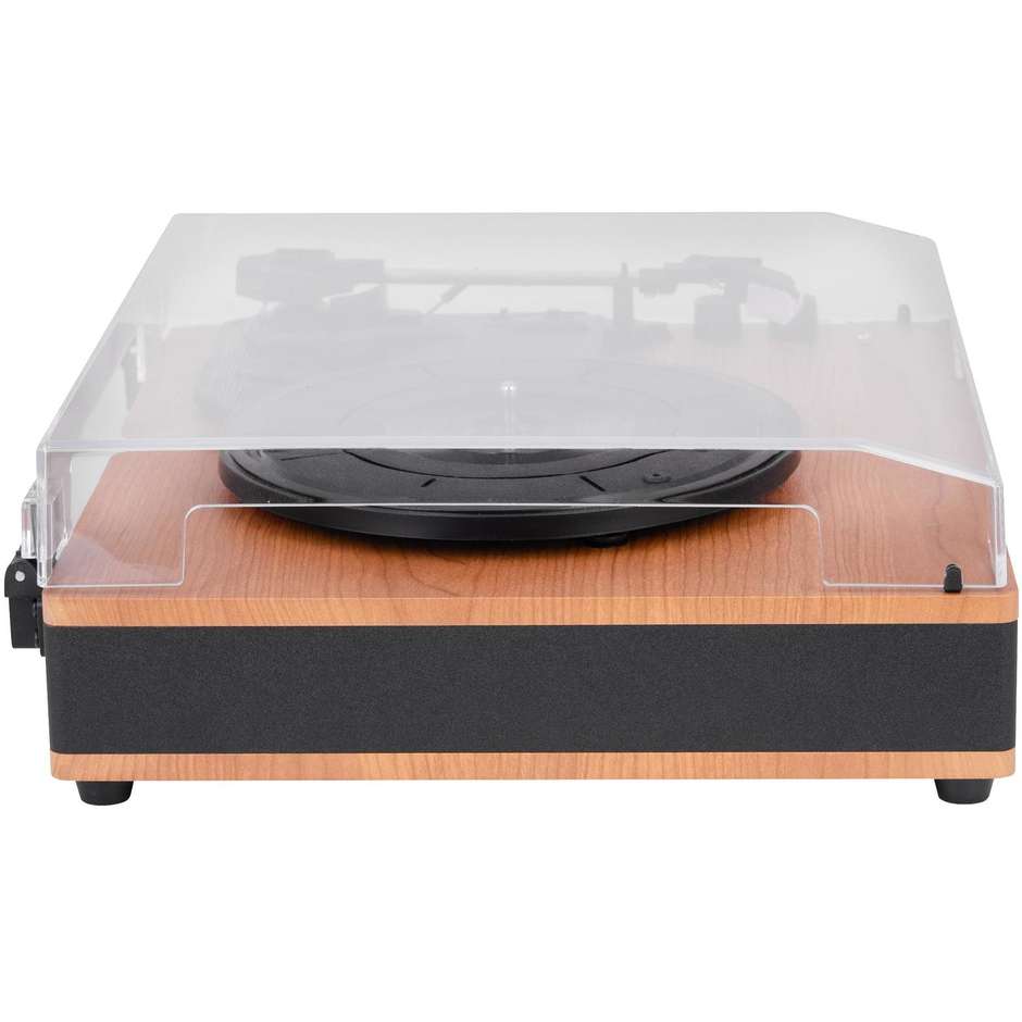 Trevi VT 1025 BT Piatto Audio Stereo 4W con Ingresso AUX e Controllo Tono, Legno/Nero