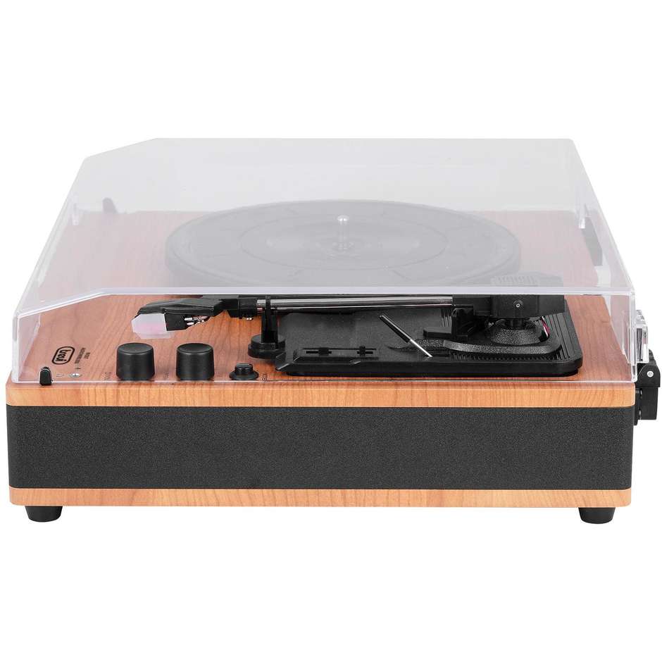 Trevi VT 1025 BT Piatto Audio Stereo 4W con Ingresso AUX e Controllo Tono, Legno/Nero