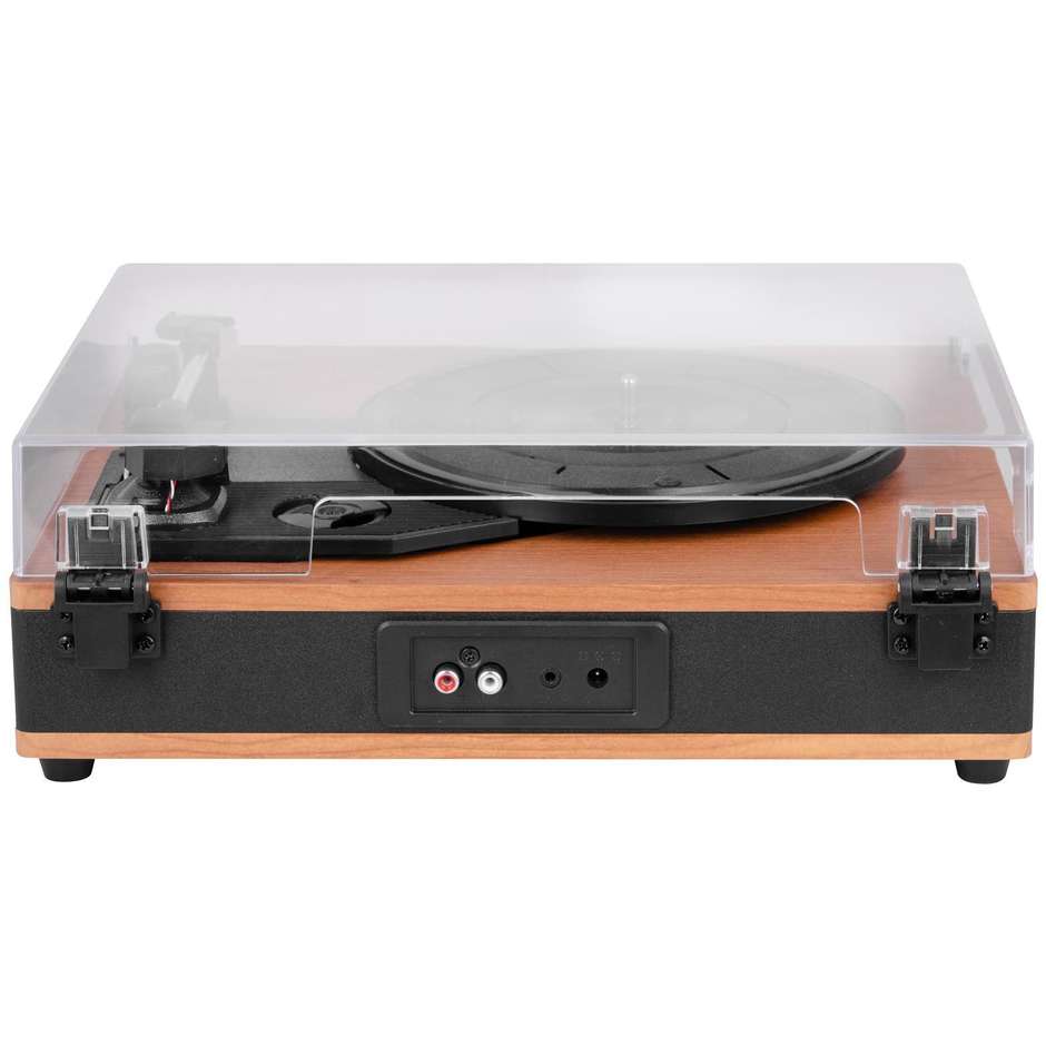 Trevi VT 1025 BT Piatto Audio Stereo 4W con Ingresso AUX e Controllo Tono, Legno/Nero