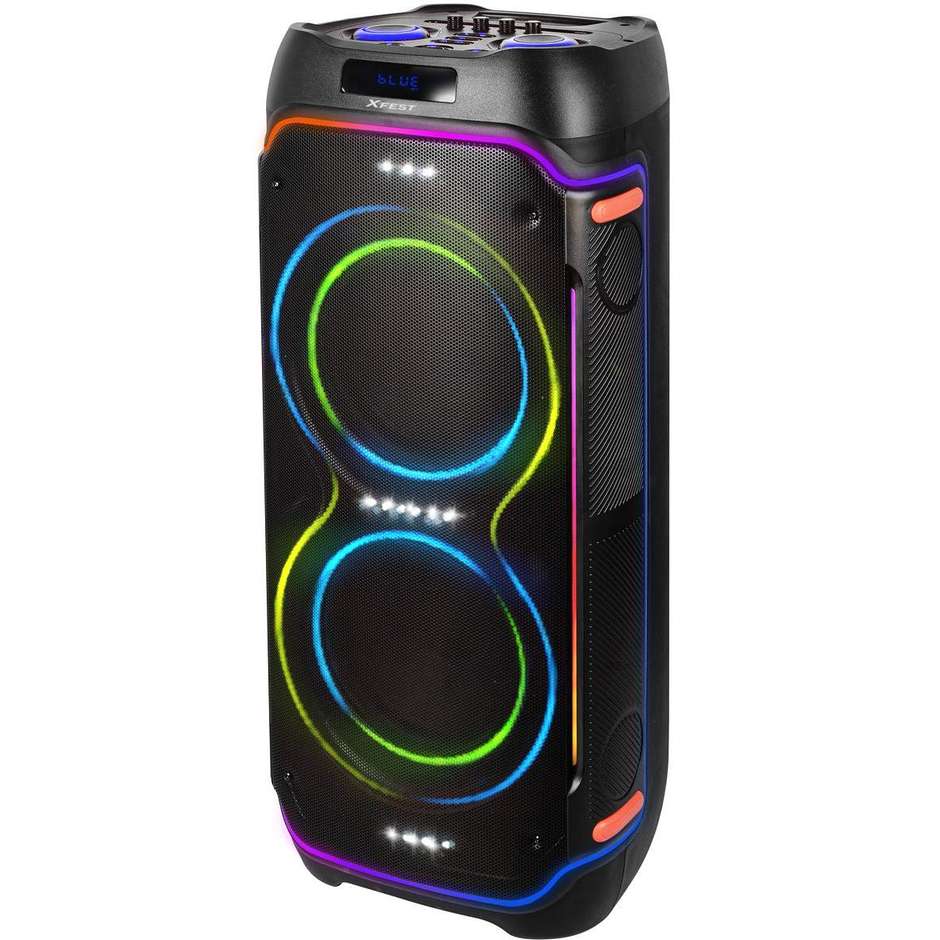 TREVI XF3600PRO Party Speaker Professionale ad Alta Potenza con Trolley e Batteria Potenza 200 Colore Nero