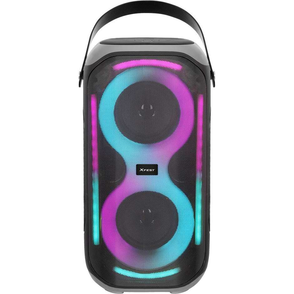 TREVI XFM 225 W Diffusore Portatile da Festa con Stativo a Treppiede e Microfono Potenza 50 W Colore Nero
