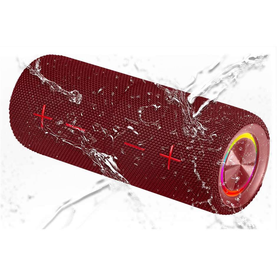 Trevi XR8A44  Altoparlante 2×10 W Wireless Micro SD Colore Rosso