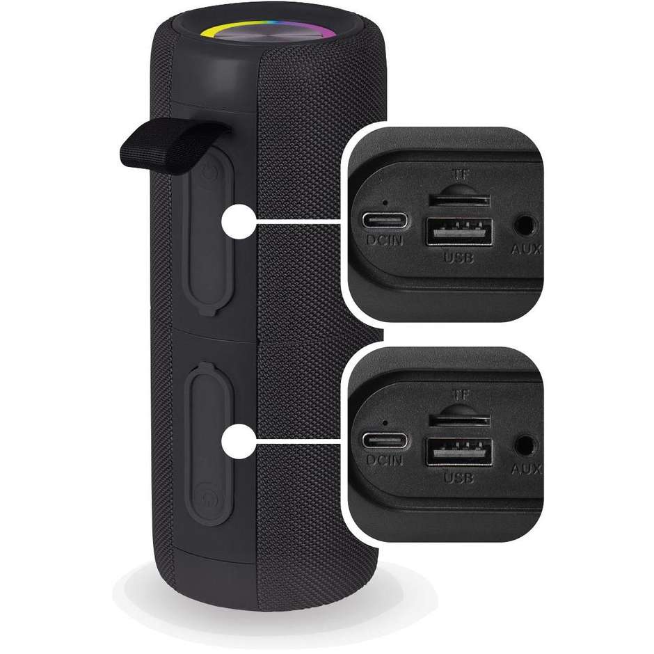 Trevi XSC 8A88 Cassa Wireless Portatile Stereo 30 W Bluetooth 5.3 MicroSD AUX Nero