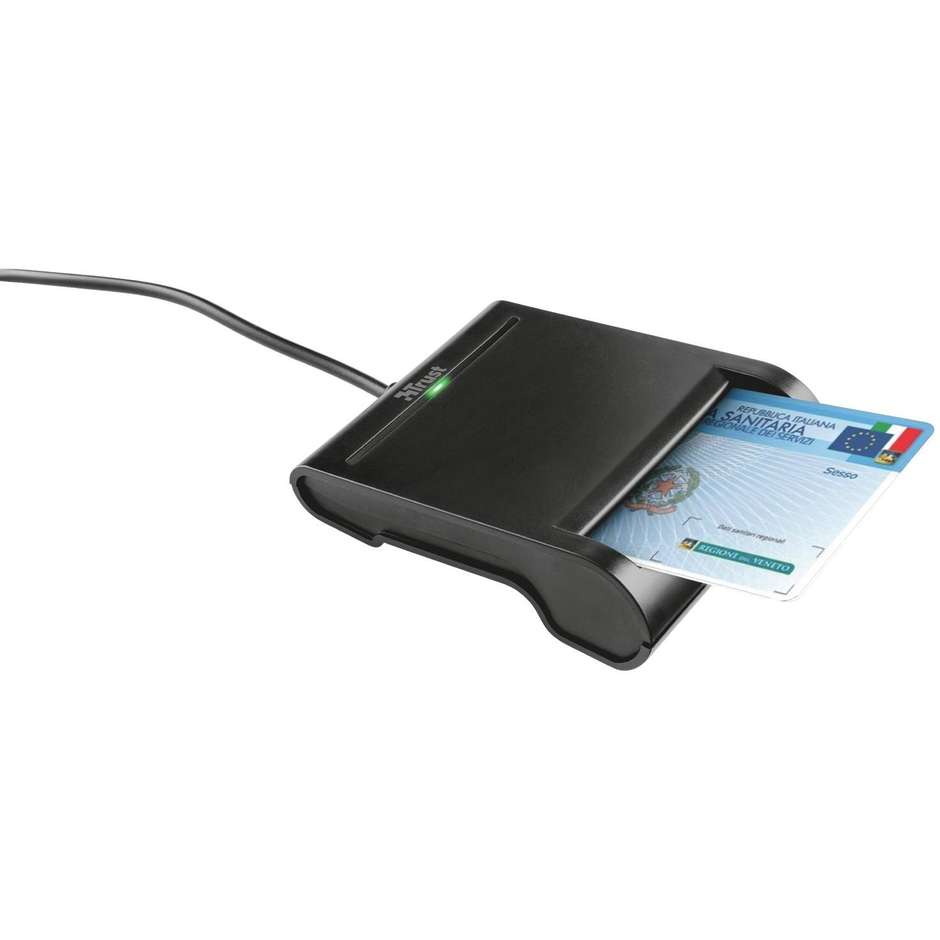 Trust 23084 Lettore di schede DNI e SmartCard CRS-CNS-CIE USB 2.0 colore Nero