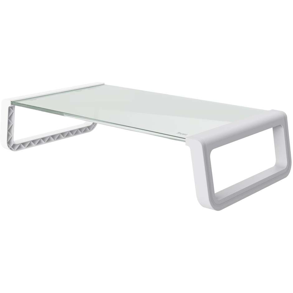 Trust 25351 Supporto Rialzo per Monitor da Scrivania in Acciaio e Legno Portata 10 kg Bianco