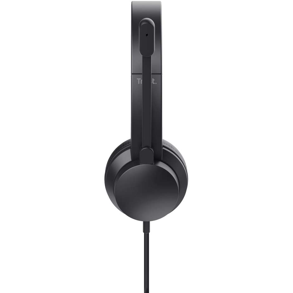 Trust Ayda Cuffie Cablate On-Ear con Connessione USB Microfono Flessibile e Controlli In-Line per PC e Ufficio - Nero