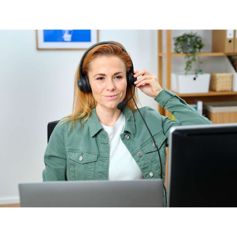 Trust Ayda Cuffie Cablate On-Ear con Jack Combo 3.5mm Microfono Flessibile e Regolazione Volume per Ufficio e PC - Nero