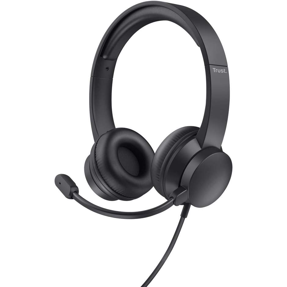 Trust Ayda cuffie stereo cablate con microfono, jack 3,5 mm, nere